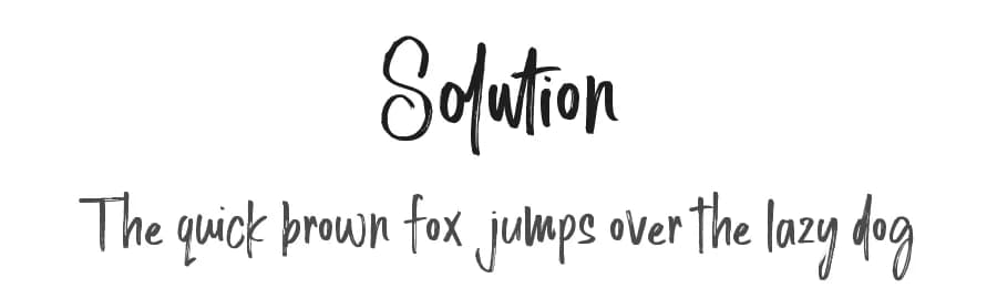 Solution by Fontherapy — Script Handwritten Font