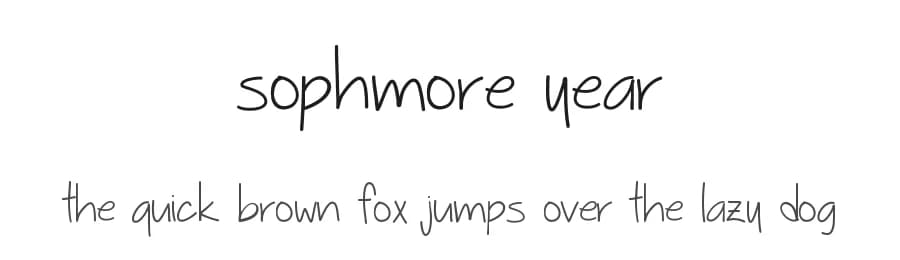 Sophmore Year by Vanessa Bays — Script Handwritten Font