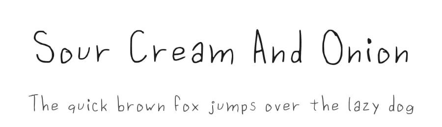 Sour Cream And Onion by Jacquline — Script Handwritten Font