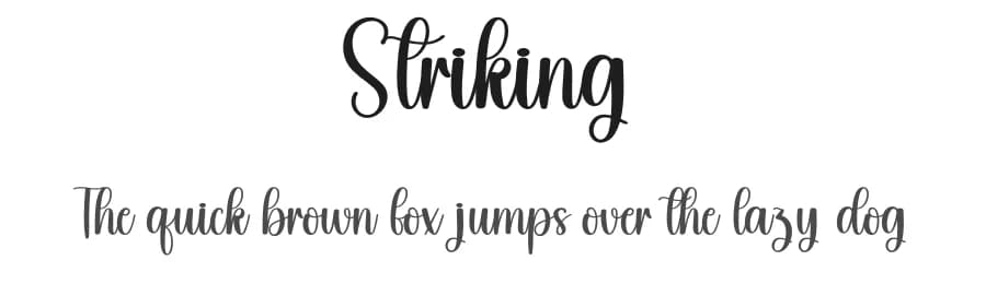 Striking by Andi Moz — Script Handwritten Font