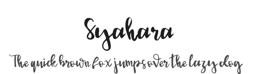 Syahara by Skiiller Studio — Script Handwritten Font