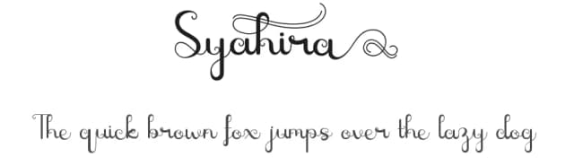 Syahira by Yesie Erma Yunita — Script Handwritten Font