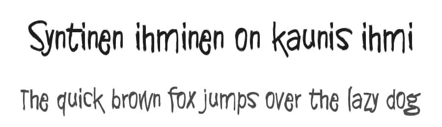 Syntinen ihminen on kaunis ihmi by Juha Korhonen — Script Handwritten Font