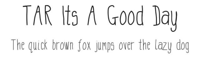 TAR Its A Good Day by The Autumn Rabbit — Script Handwritten Font
