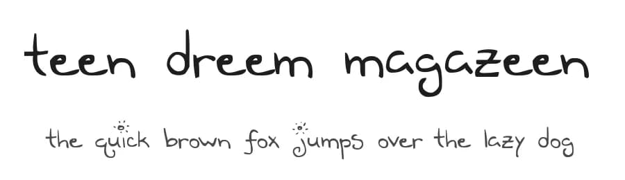 Teen Dreem Magazeen by Kreative Korporation β Script Handwritten Font