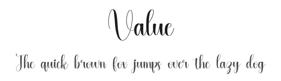 Value by FreshtypeINK — Script Handwritten Font