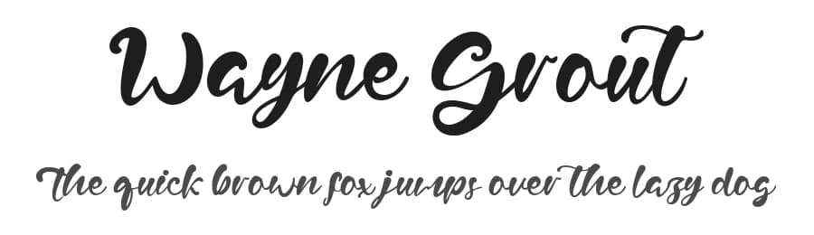 Wayne Grout by Kong Font — Script Handwritten Font