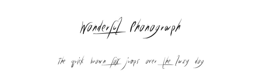 Wonderful Phonograph by Xerographer Fonts — Script Handwritten Font