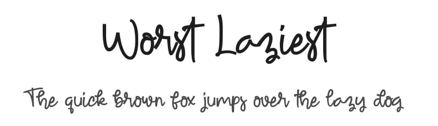 Worst Laziest by ONG Type — Script Handwritten Font