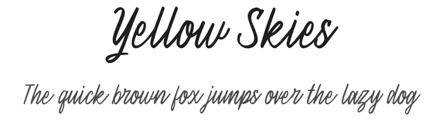Yellow Skies by Forberas Club — Script Handwritten Font
