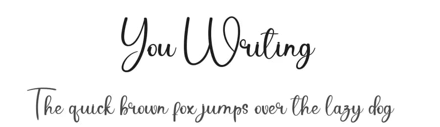 You Writing by Etik Fatimah — Script Handwritten Font
