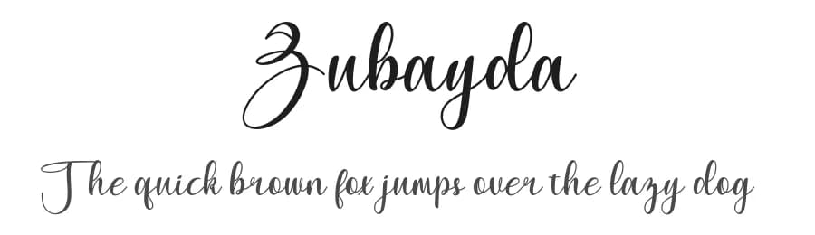 Zubayda by mightype — Script Handwritten Font