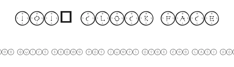 101! Clock Face by Nght Place — Decorative Font