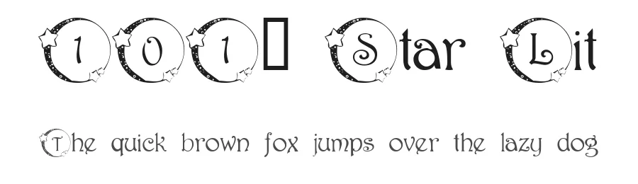 101! Star Lit by Nght Place — Decorative Font