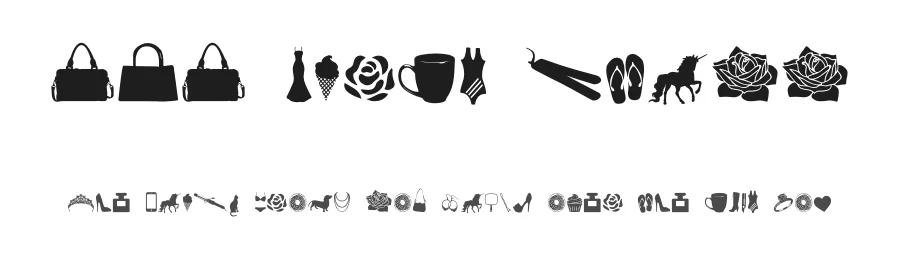 212 Girly Stuff by 212 fonts — Dingbats Font
