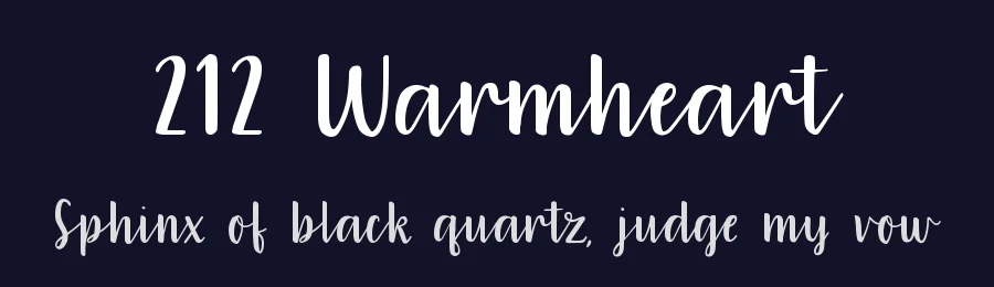212 Warmheart by 212 fonts — Script Handwritten Font — thumbnail 2