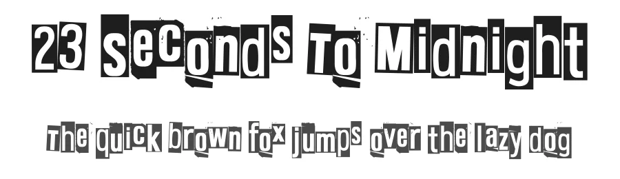 23 Seconds To Midnight by Juha Korhonen β Decorative Font