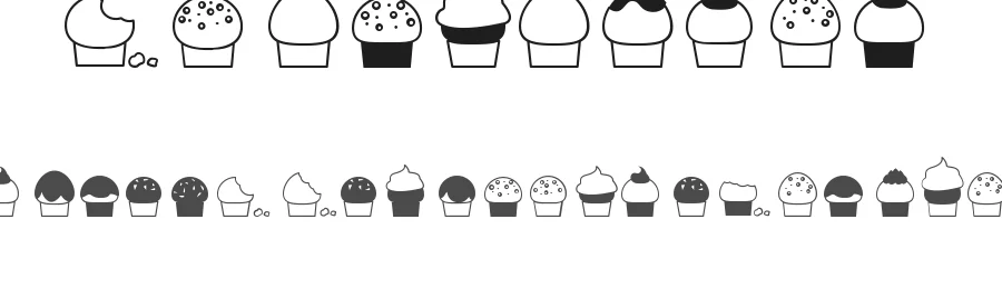 32 cupcakes by MeCreativa — Dingbats Font