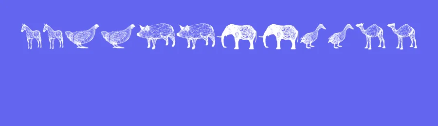 3D Animals by Vladimir Nikolic — Dingbats Font — thumbnail 3