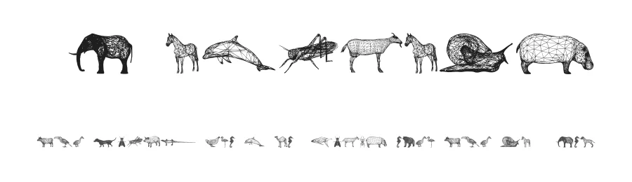 3D Animals by Vladimir Nikolic — Dingbats Font