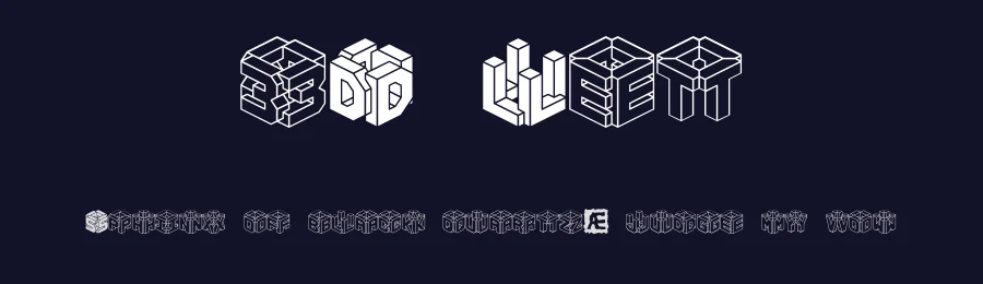 3D Let by Ænigma — Display Font — thumbnail 2