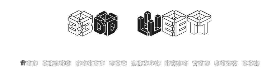 3D Let by Γnigma β Display Font