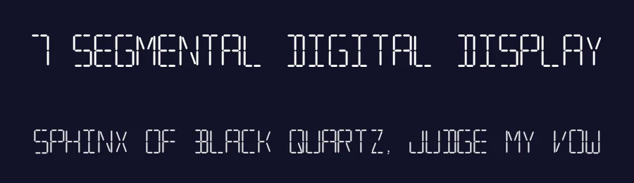 7 Segmental Digital Display by Ash Pikachu Font — Display Font — thumbnail 2