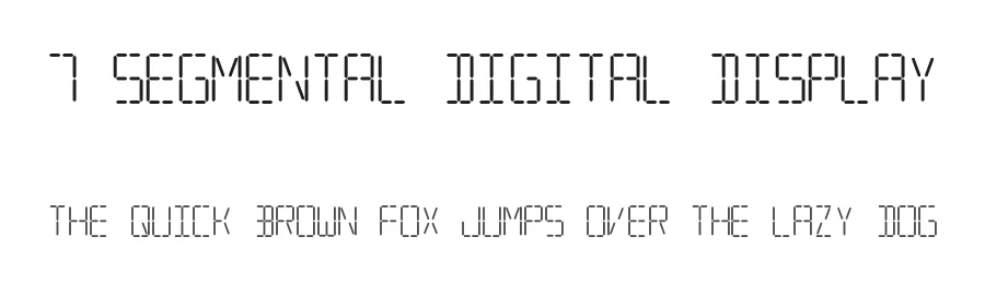 7 Segmental Digital Display by Ash Pikachu Font — Display Font