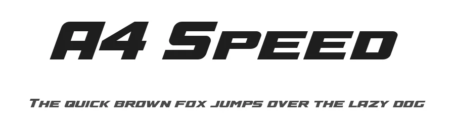 A4 Speed by Coki Fernandez — Display Font