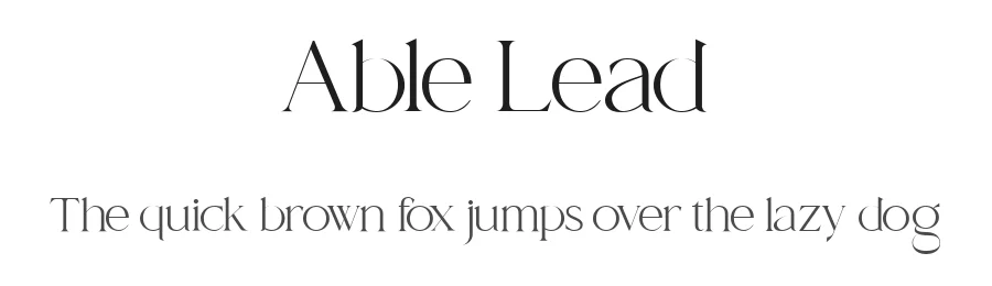 Able Lead by Sohel Studio — Serif Font