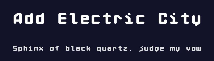 Add Electric City by Add — Display Font — thumbnail 2