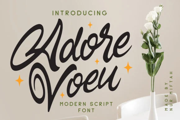 Adore Voeu Font by Nurmiftah β Font