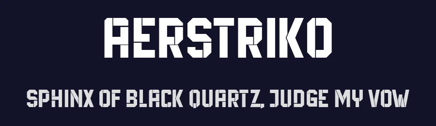 Aerstriko by Vladimir Nikolic — Decorative Font — thumbnail 2