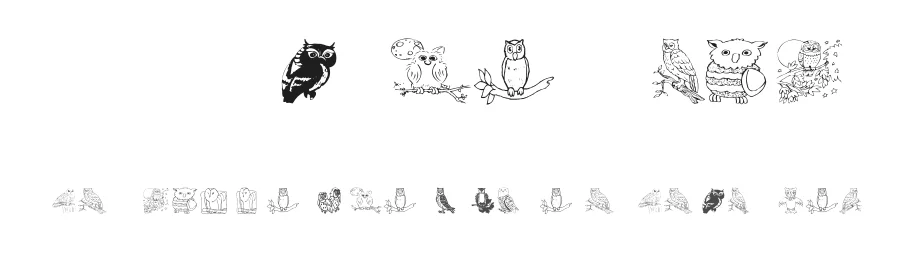 AEZ Owls for Traci by Adult Ramblings — Dingbats Font