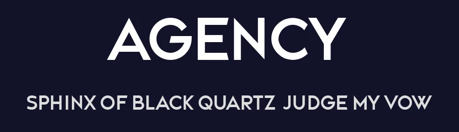 Agency by Vladimir Nikolic — Sans Serif Font — thumbnail 2