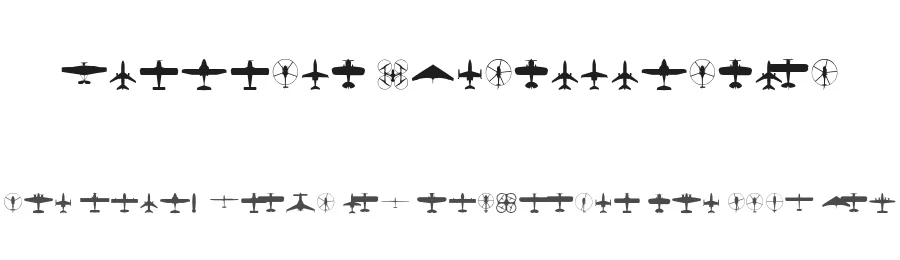 Aircraft Identification by Glyphcraft — Dingbats Font