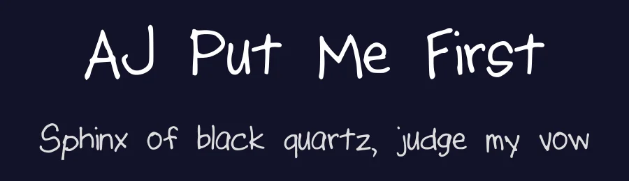 AJ Put Me First by Amanda Atkins — Script Handwritten Font — thumbnail 2
