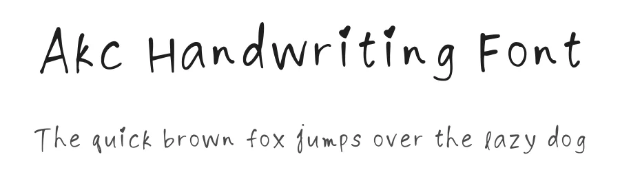 Akc Handwriting Font