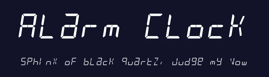 Alarm Clock by David J Patterson — Display Font — thumbnail 2