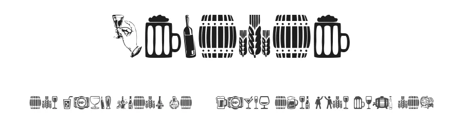 Alcohol by Woodcutter — Dingbats Font