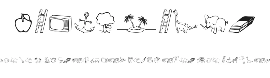 Alfabilder by Peter Wiegel — Dingbats Font