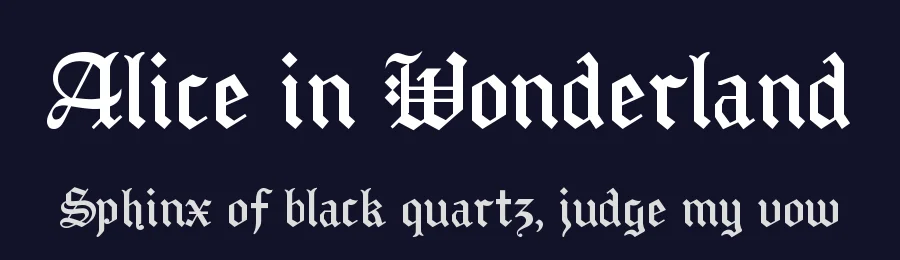 Alice in Wonderland by Chen Yining — Blackletter Font — thumbnail 2