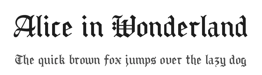 Alice in Wonderland by Chen Yining — Blackletter Font