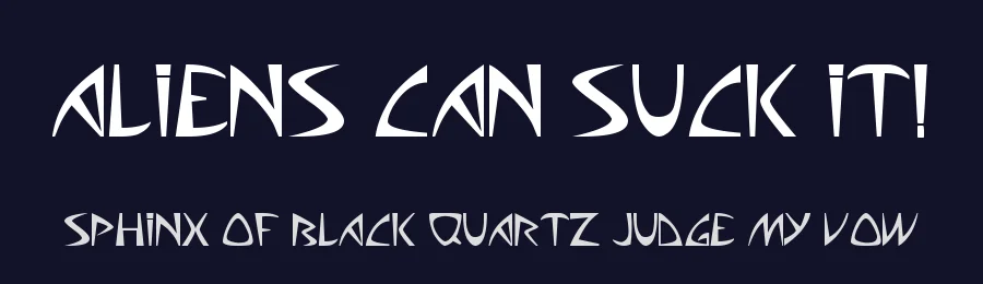 Aliens can suck it! by Marty Bampton — Display Font — thumbnail 2