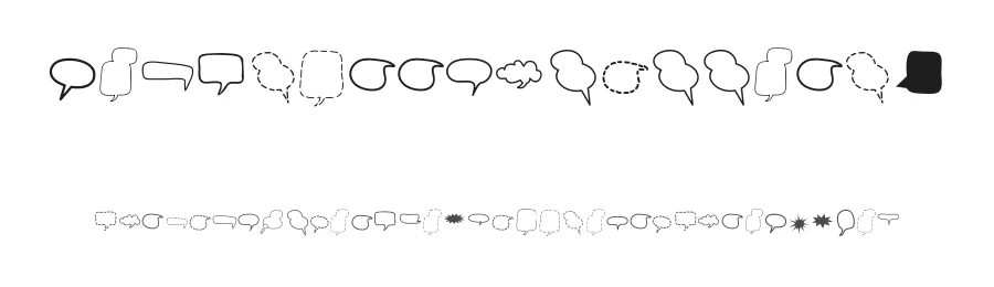 Alin Speech Bubbles 2 by Haslinda Adnan — Dingbats Font