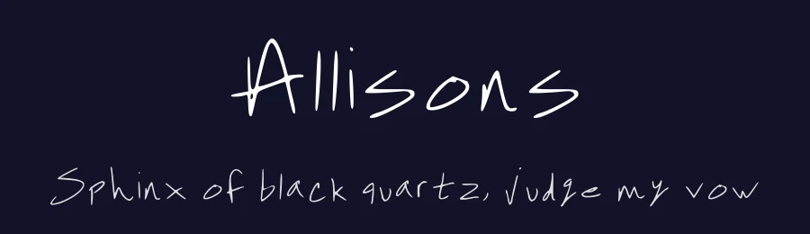 Allisons by Allison Clark — Script Handwritten Font — thumbnail 2