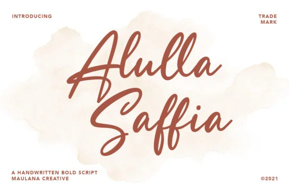 Alulla Saffia Font by Maulana Creative — Script Handwritten Font