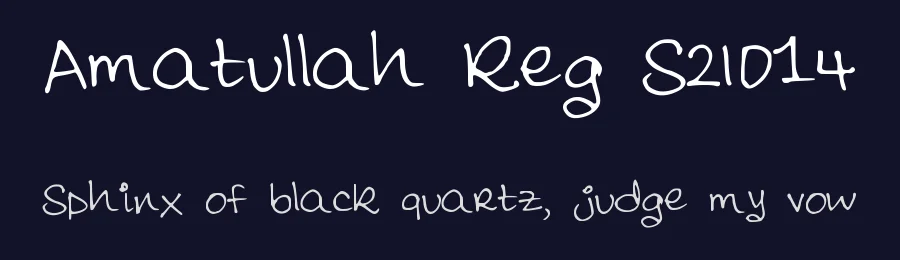 Amatullah Reg S2014 by Amatullah LotR — Script Handwritten Font — thumbnail 2