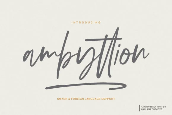 Ambyttion Font by Maulana Creative — Script Handwritten Font