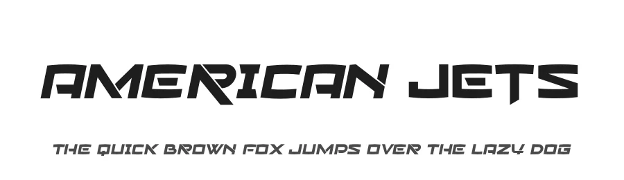 American Jets by Mocha Frappuccino — Display Font